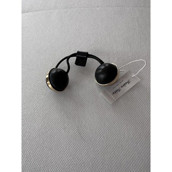 Vintage Frédéric Fekkai Black Leather Balls whimsigoth grunge Ponytail Holder